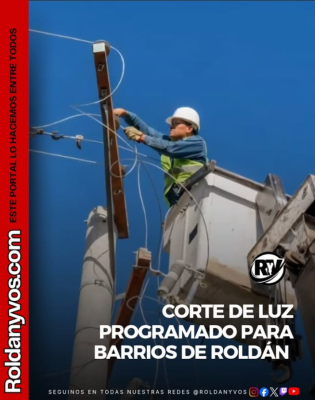 Atención Roldán: la EPE anunció cortes programados de luz en varios barrios de la ciudad