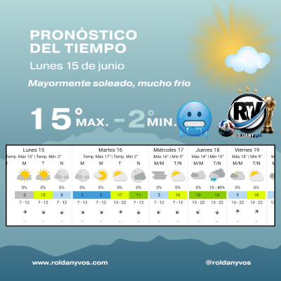 Roldán registró la mañana más fría del año: la temperatura descendió hasta los -2°C