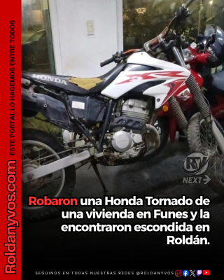 Robaron una Honda Tornado en Funes y la recuperaron en Roldán luego de dos allanamientos