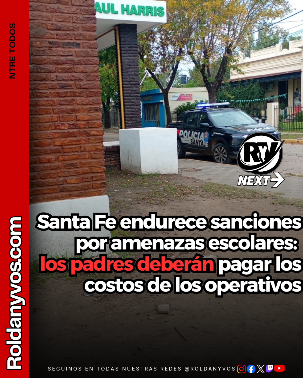 Santa Fe endurece sanciones por amenazas escolares y cobrará operativos a los padres